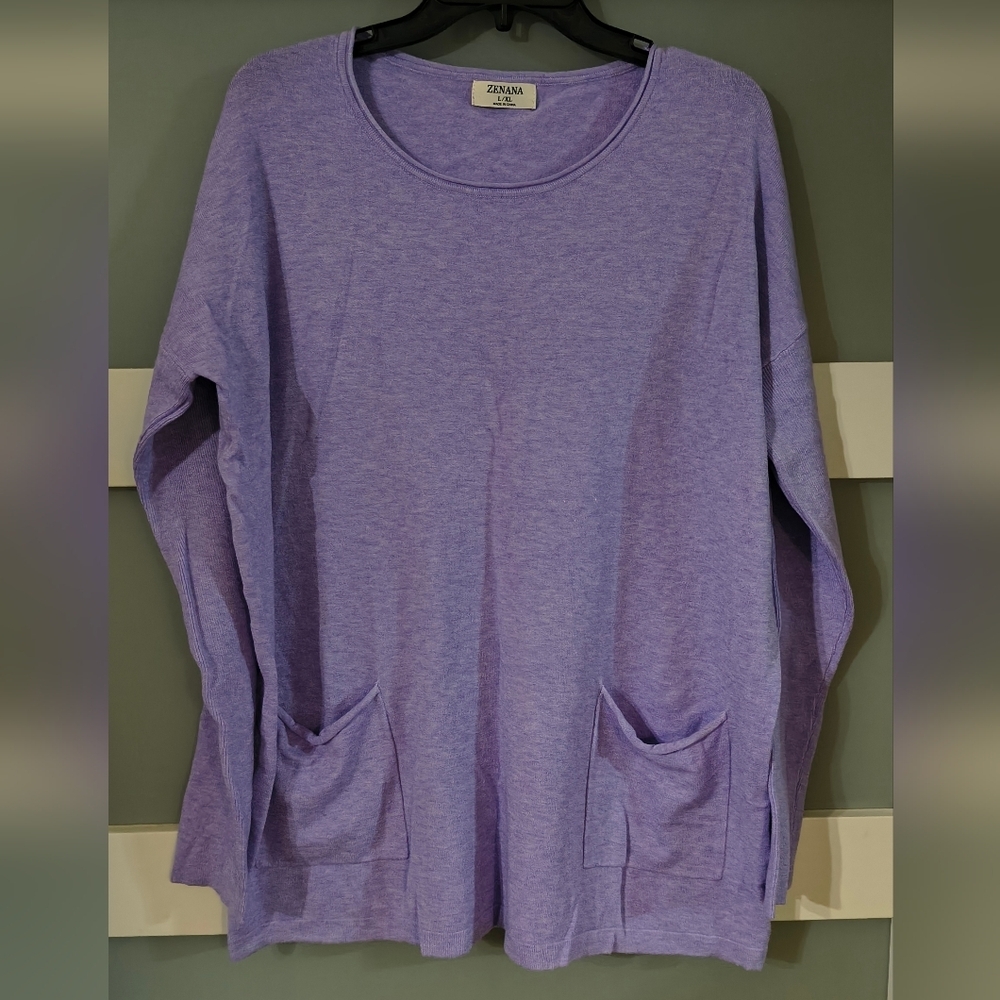 Zenana Purple Long Sleeve Top